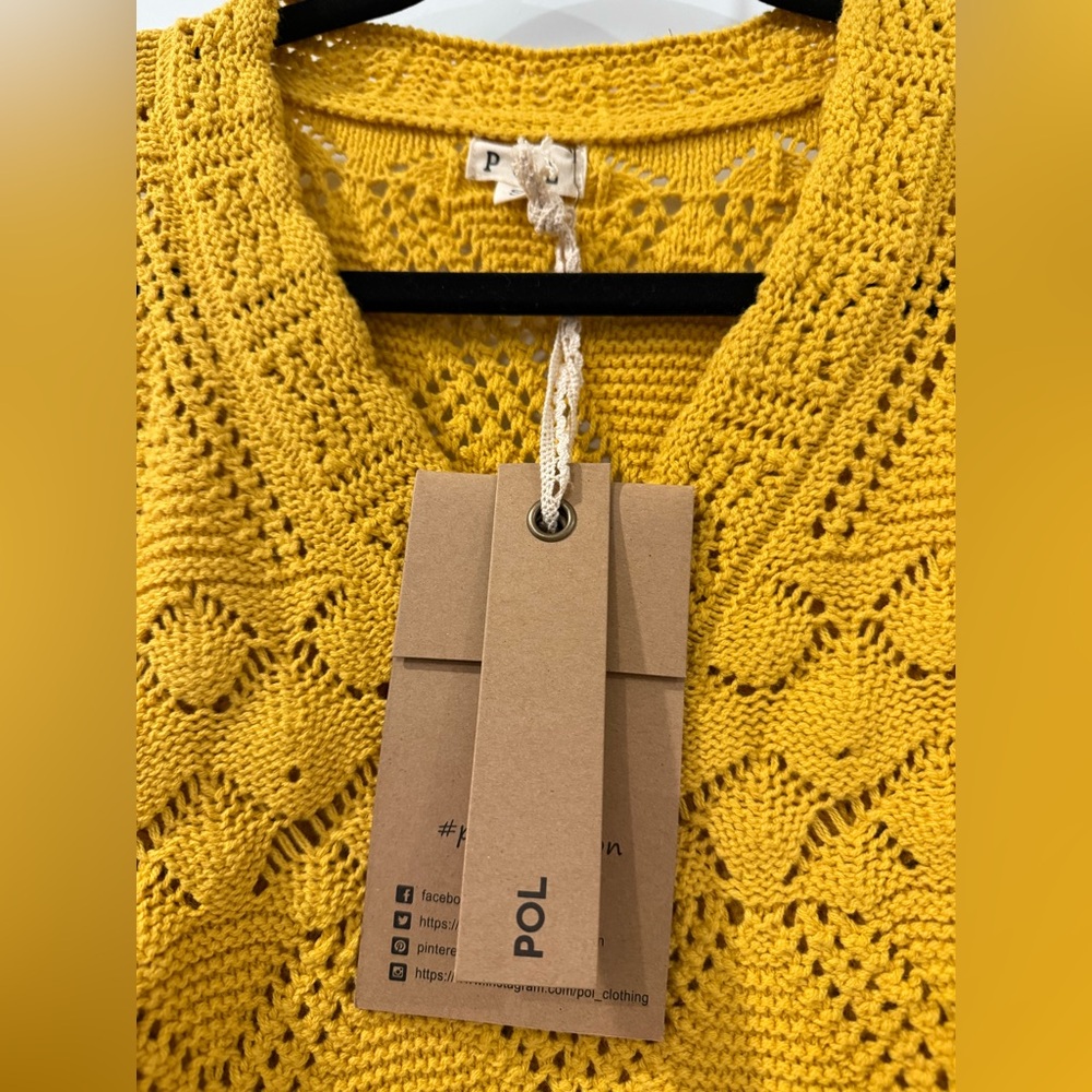 POL V-Neck Mustard Sweater NWT Small - Picture 2 of 7